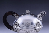 英國手工鏨花925純銀茶壺